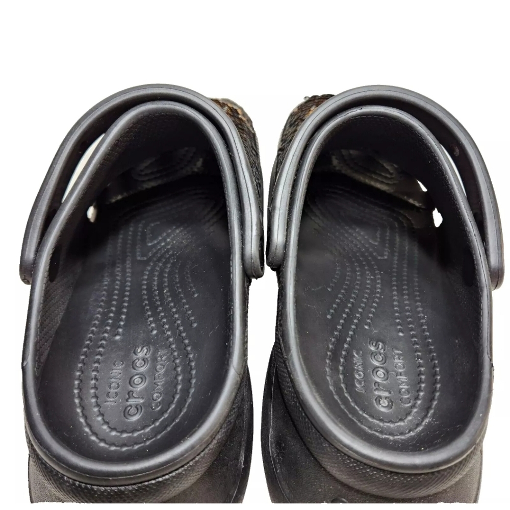 CROCS Classic Bae Silver Gold Sequin Platform Clog Sz 9 Black Multi - Picture 8 of 14